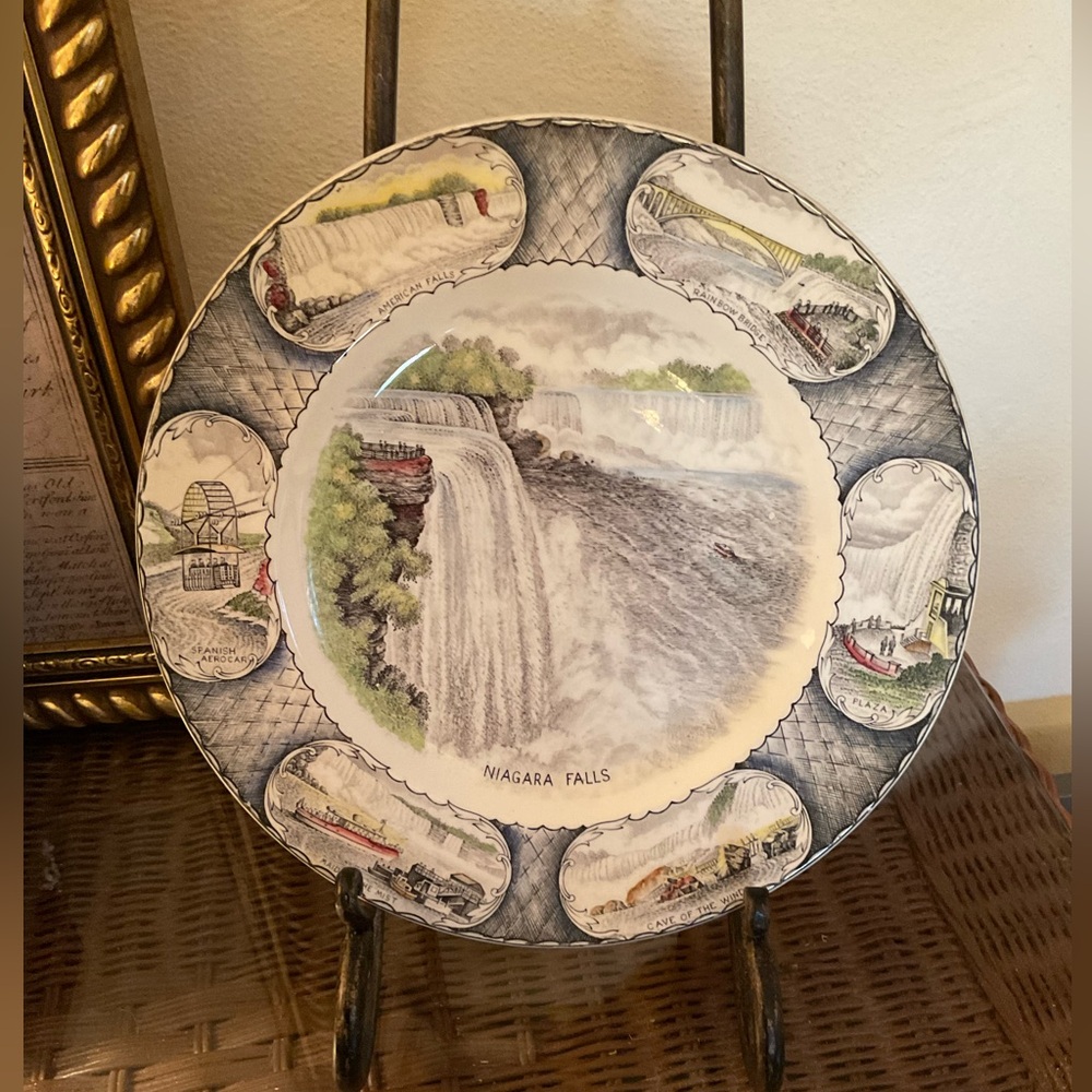 Staffordshire Niagara Falls Plate - Picture 14 of 14